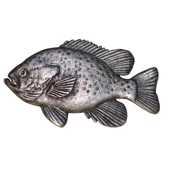 Vintage 1985 CG Harris Fine Pewter Pumpkinseed Fish Pin Brooch - Picture 3 of 5